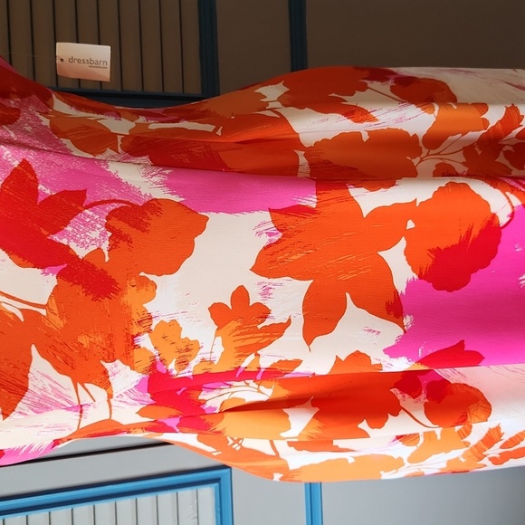 NWT Roz & Ali Pink and Orangs Floral Sleeveless Dress - Picture 4 of 14